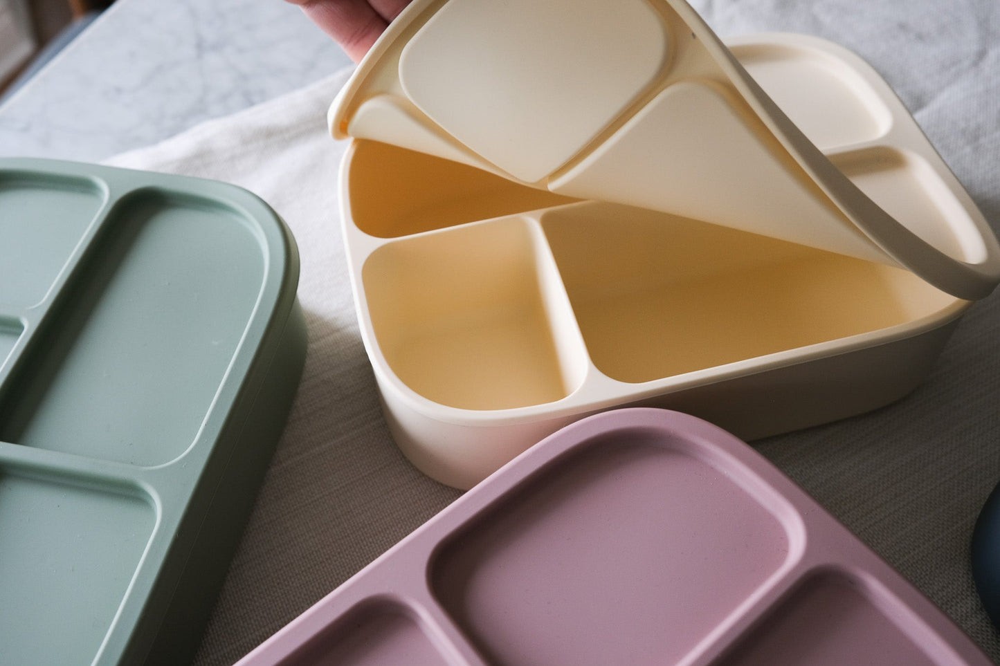 Boîte à lunch bento en silicone | 4 compartiments