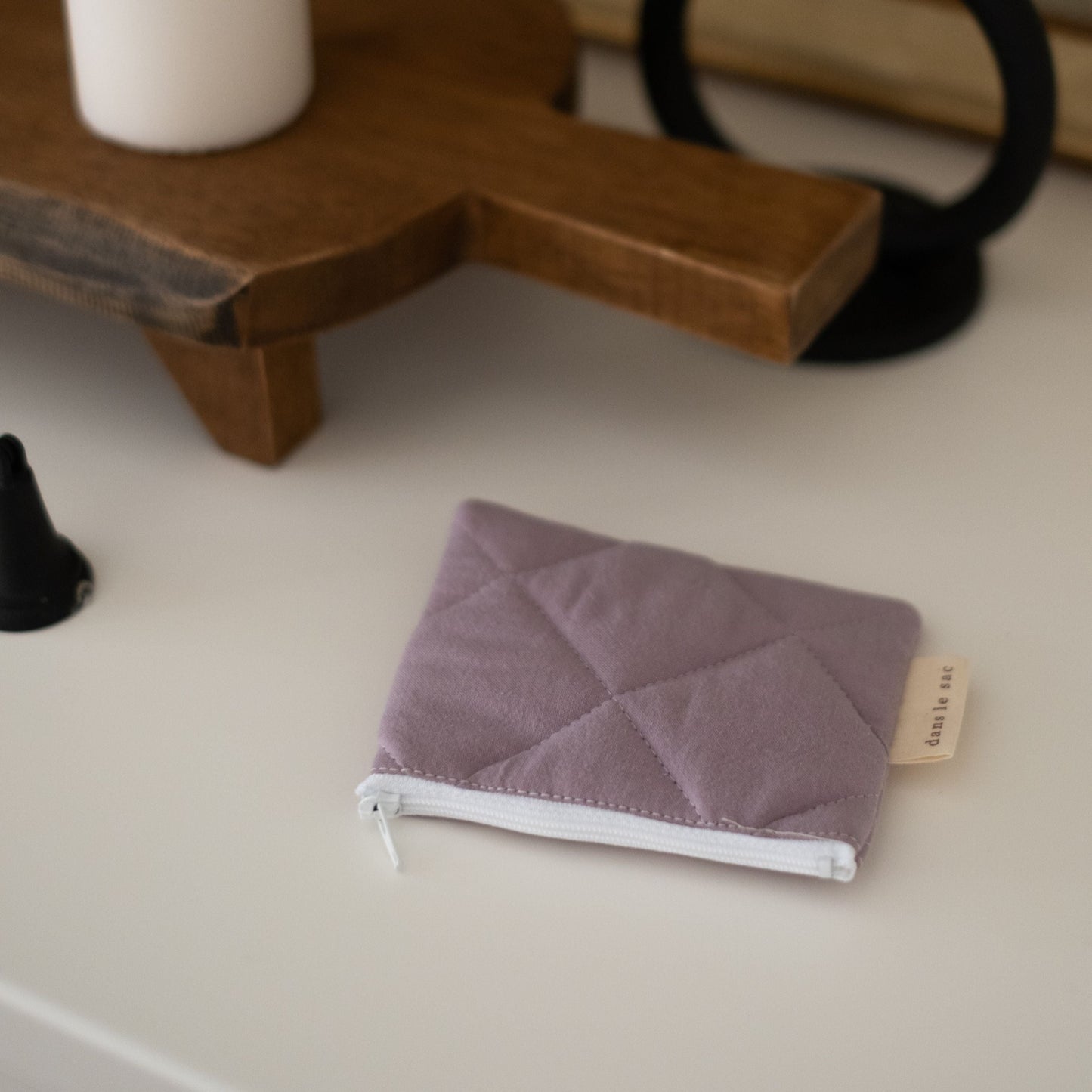 Porte-monnaie matelassé en coton