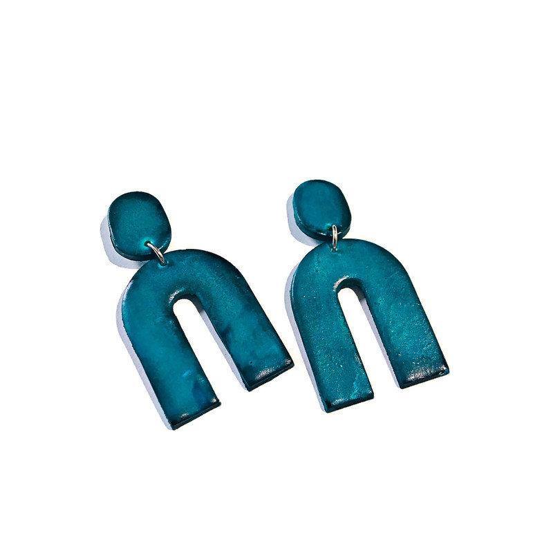 Arch Statement Earrings Handmade (Post or Clip On)- "Lucy"