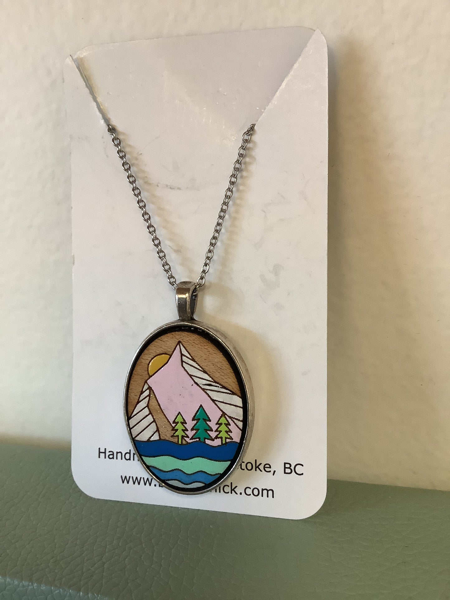 Sick Chick Sunrise Mountain Scene Necklace #14