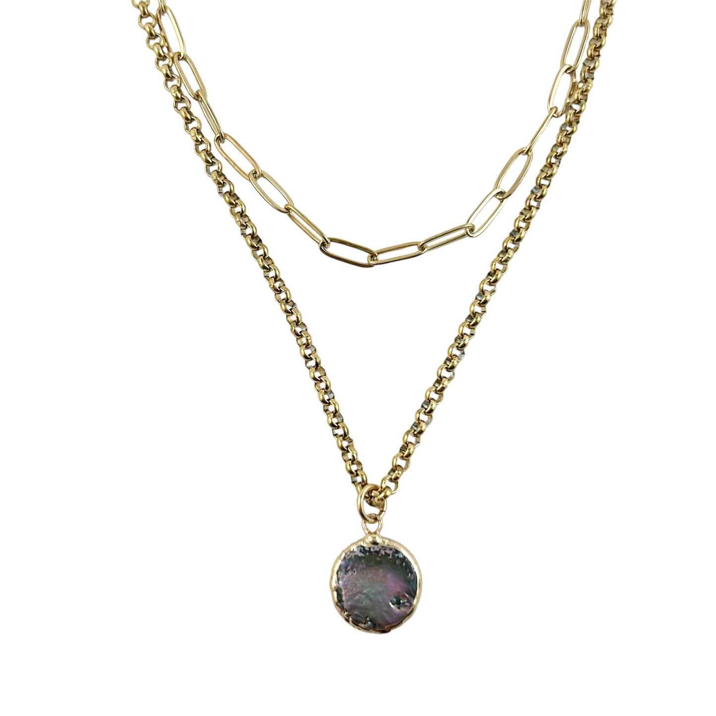 Black Keshi Pearl Double Strand Necklace