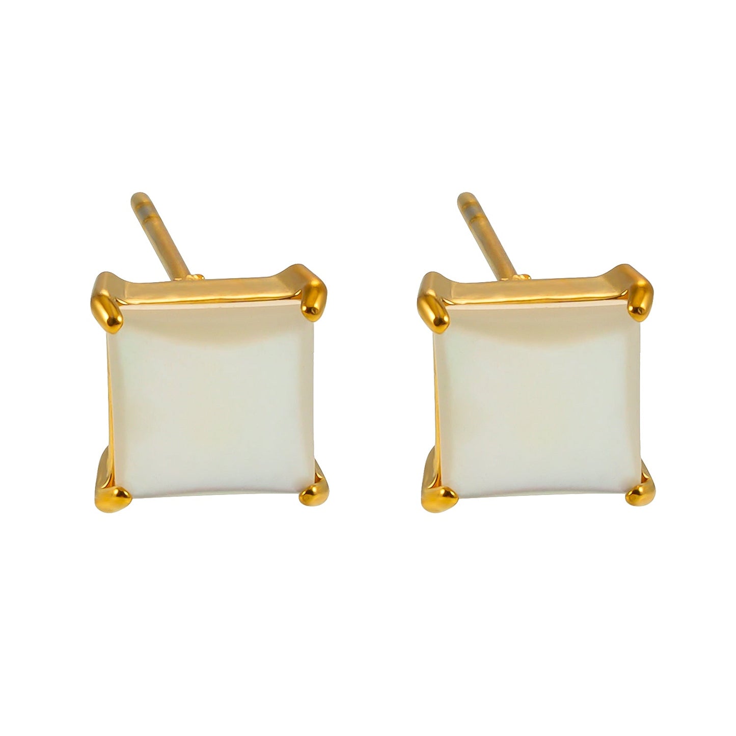 ERITH: Gold Rimmed Natural Shell Earrings