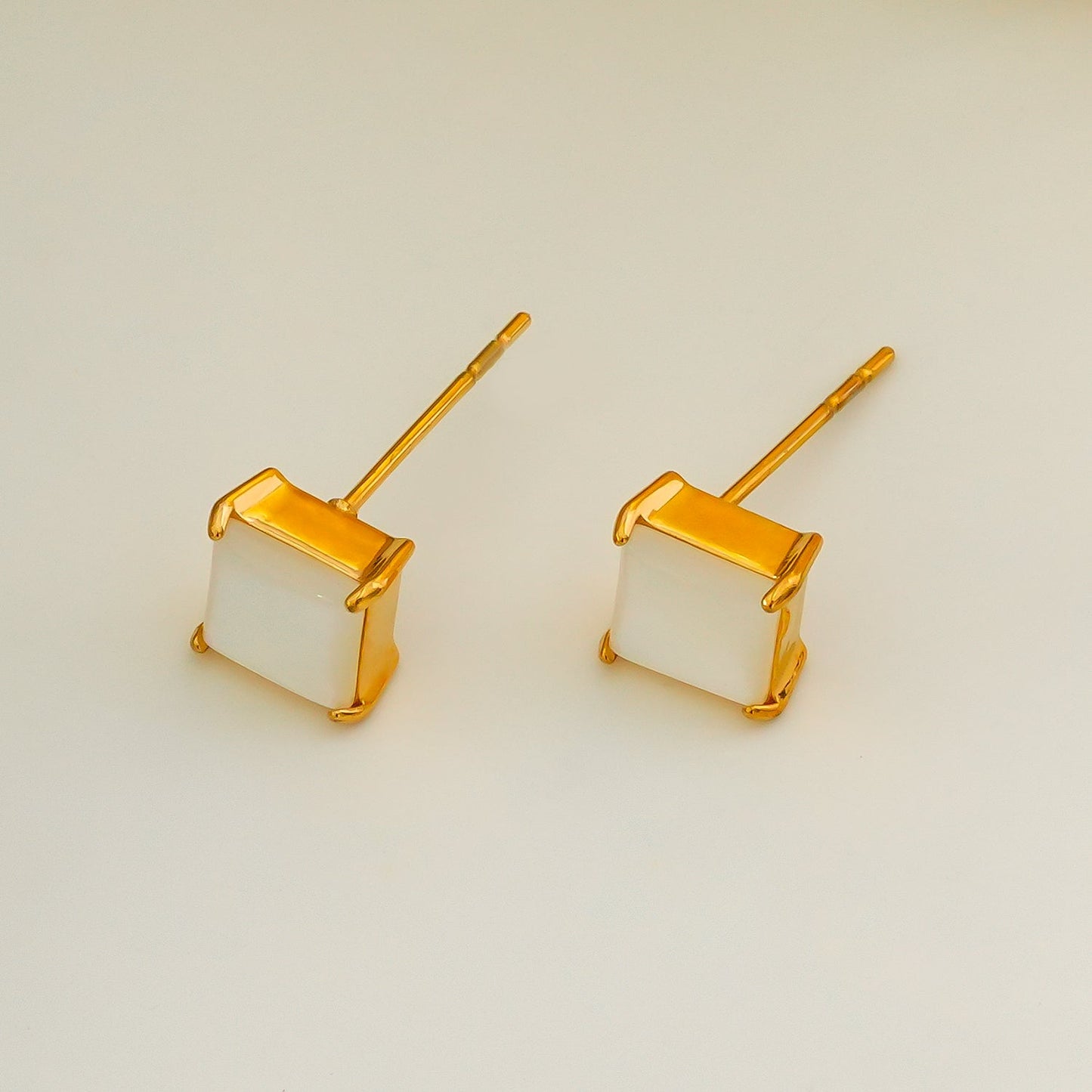 ERITH: Gold Rimmed Natural Shell Earrings