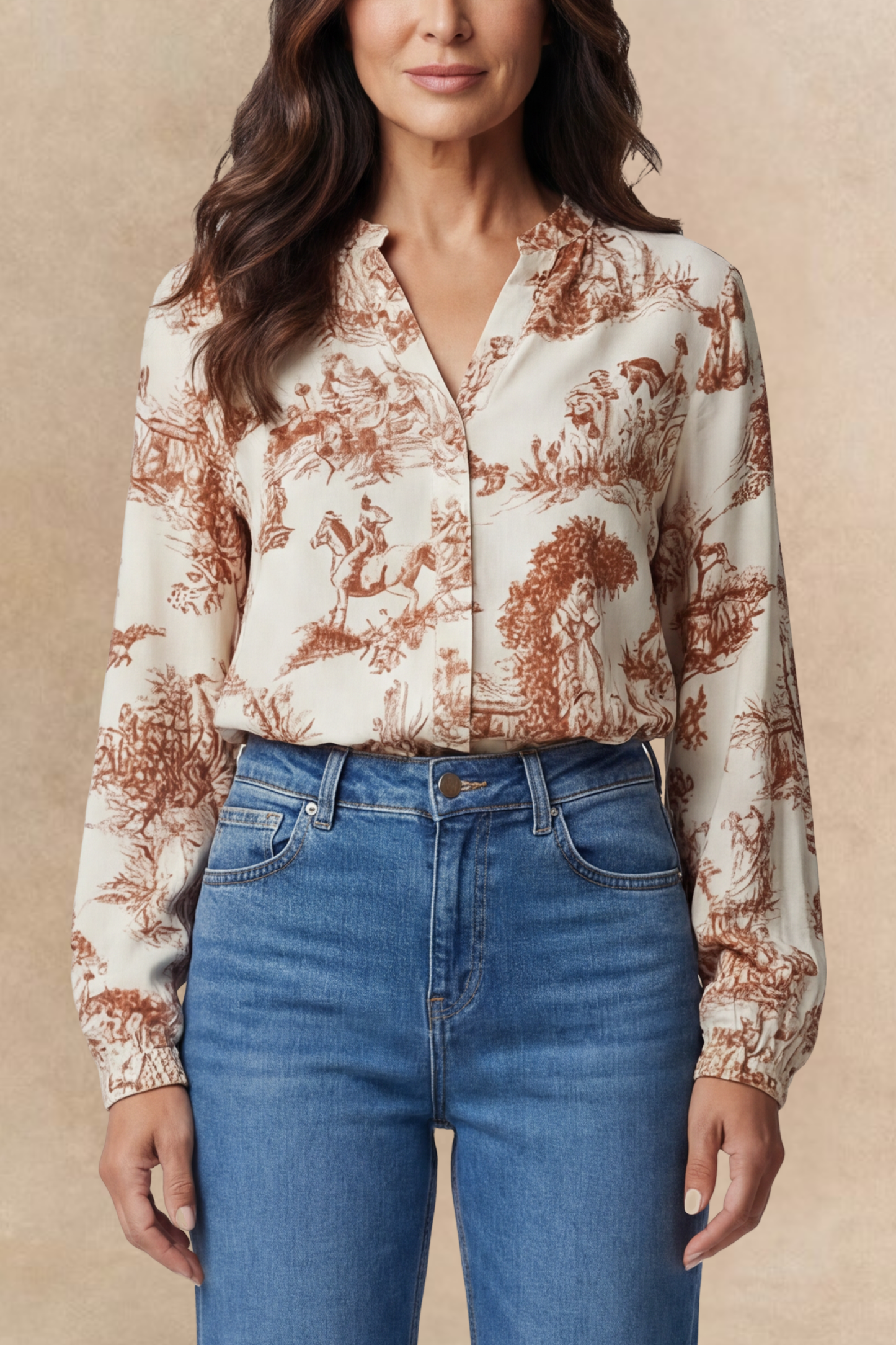 PRE-SALE | Ella Shirt Button Front Toile de Jouy