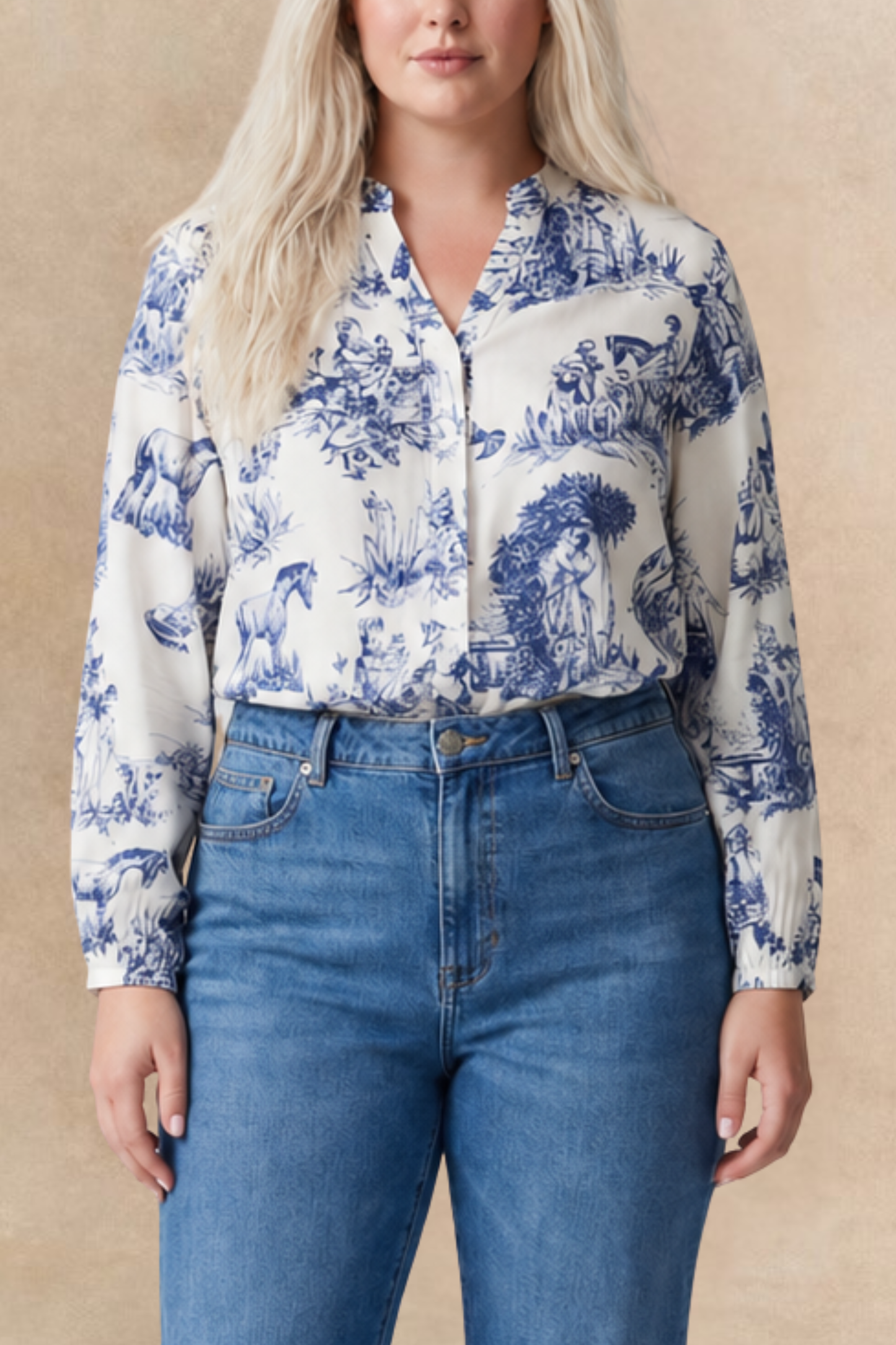 PRE-SALE | Ella Shirt Button Front Toile de Jouy