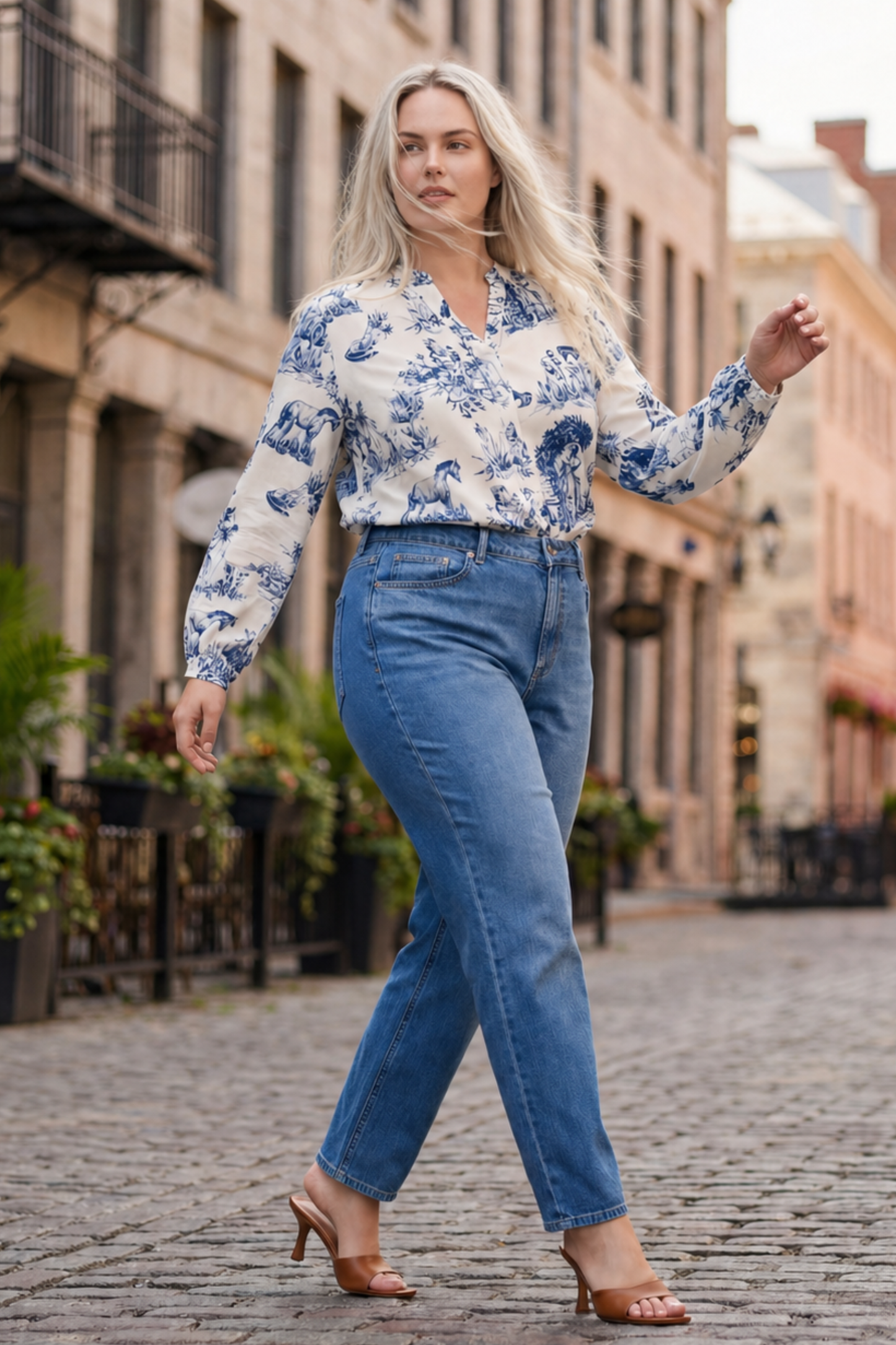PRE-SALE | Ella Shirt Button Front Toile de Jouy
