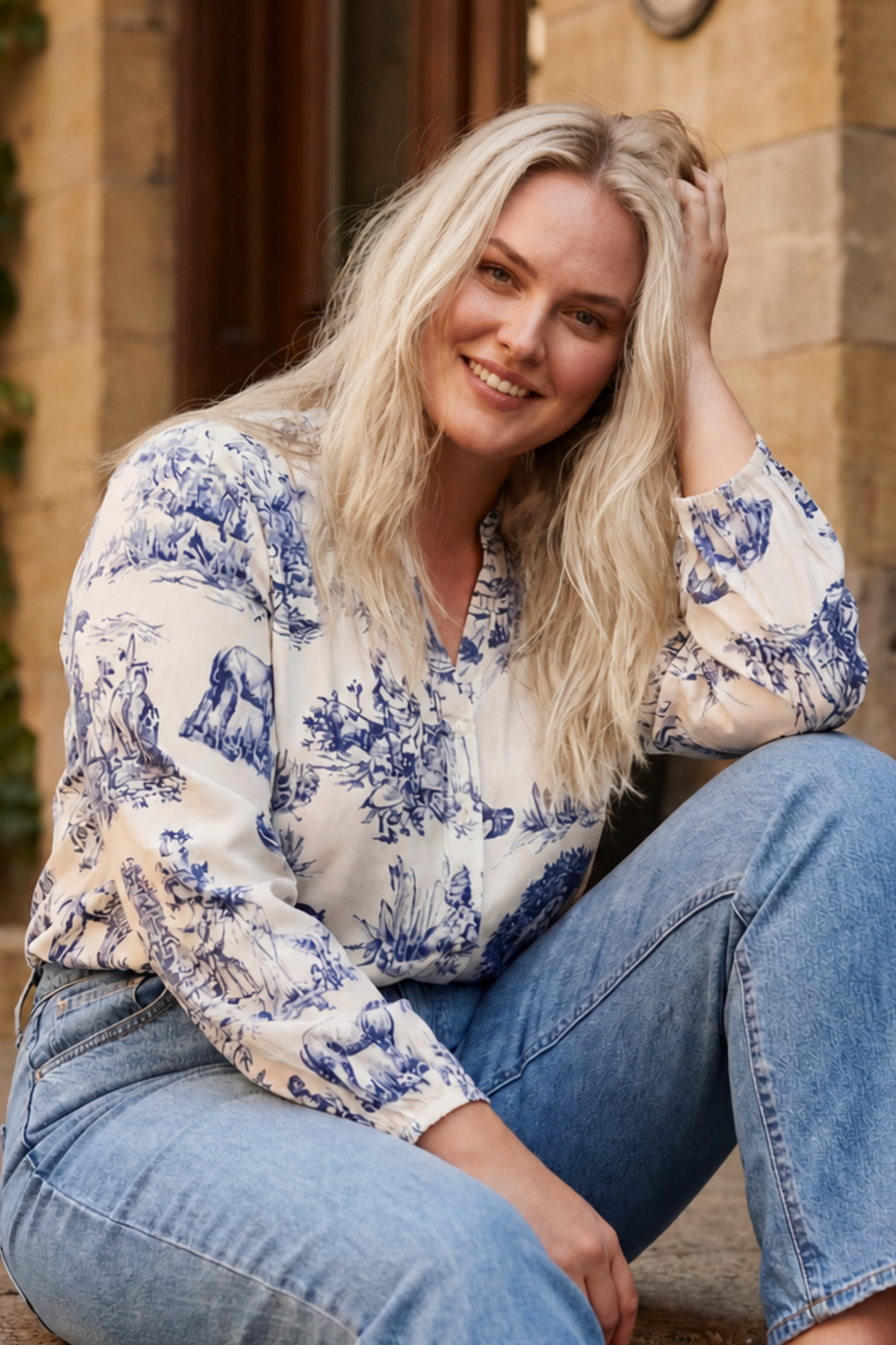 PRE-SALE | Ella Shirt Button Front Toile de Jouy