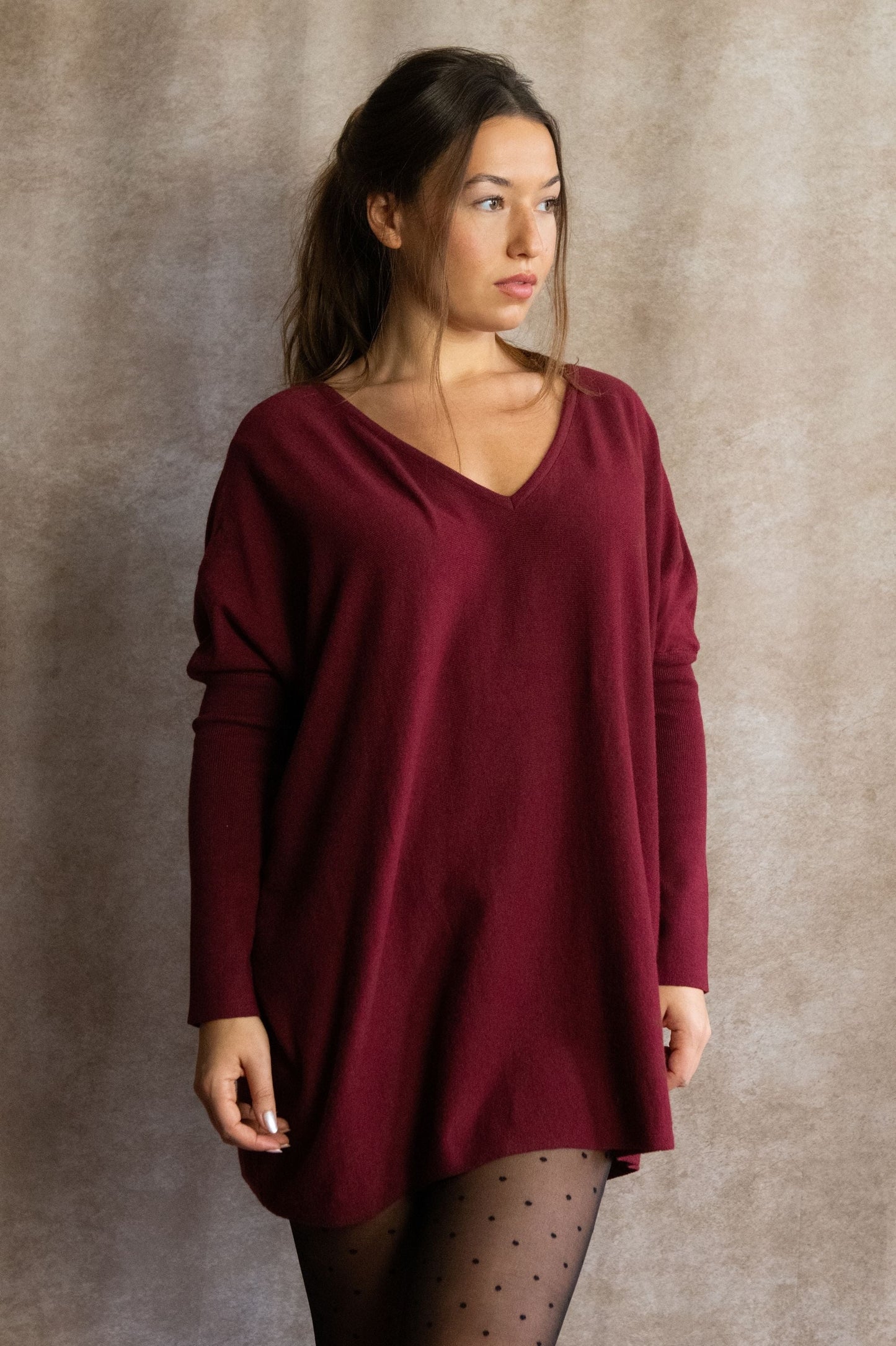 Emma V-Neck Oversize Sweater