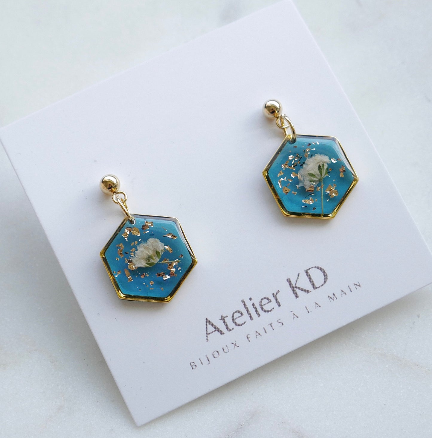 Boucles d'oreilles Céleste - hexa (moyen)