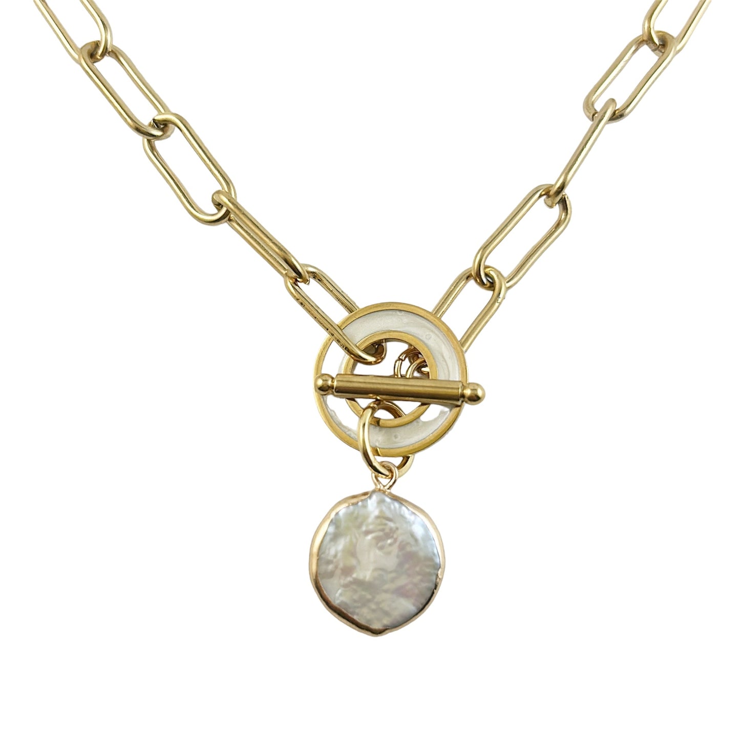 Keshi Pearl Toggle Necklace