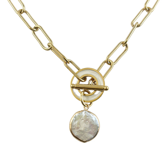 Keshi Pearl Toggle Necklace