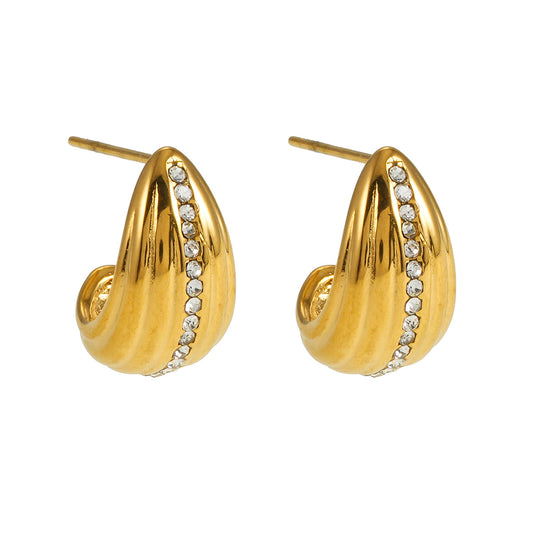 FERNDALE: Stud Earrings with Textured Lines