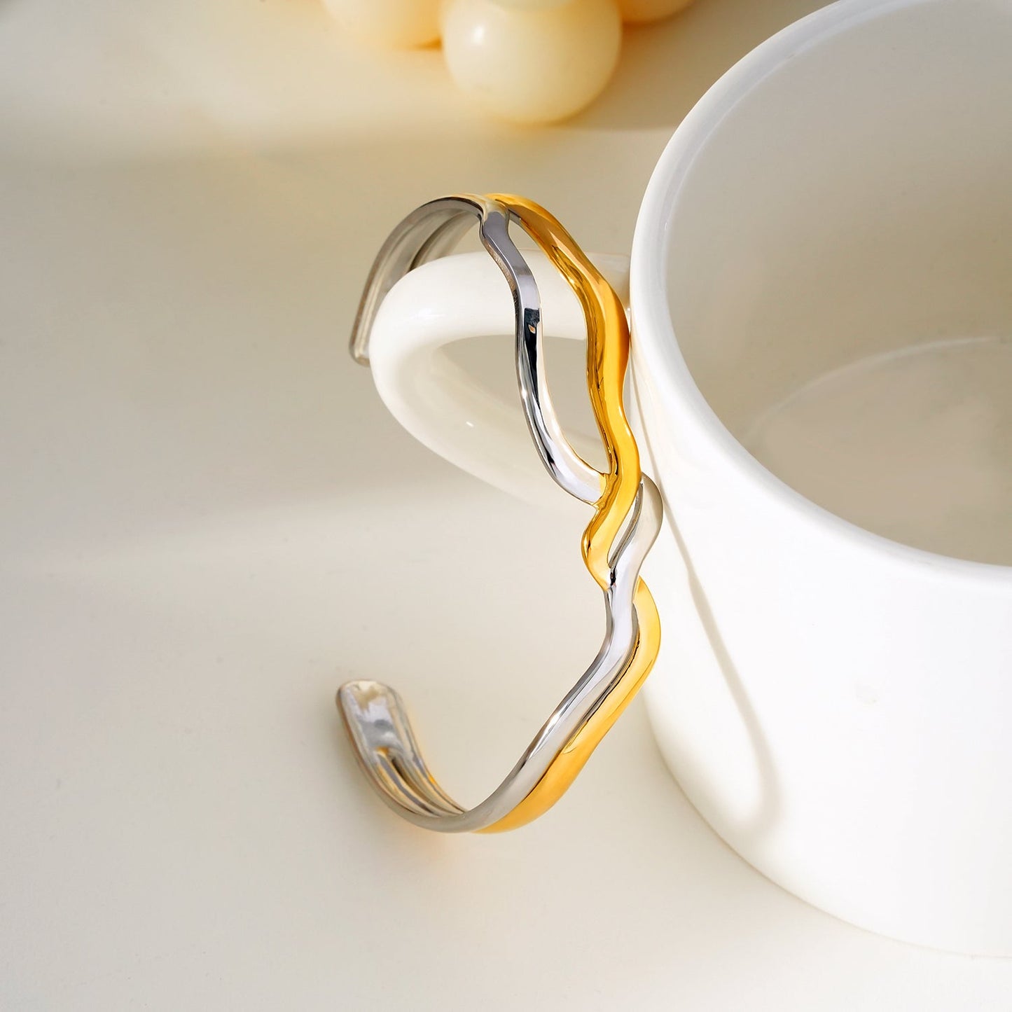 Mixed Metals Abstract Geometric-Chic Bracelet