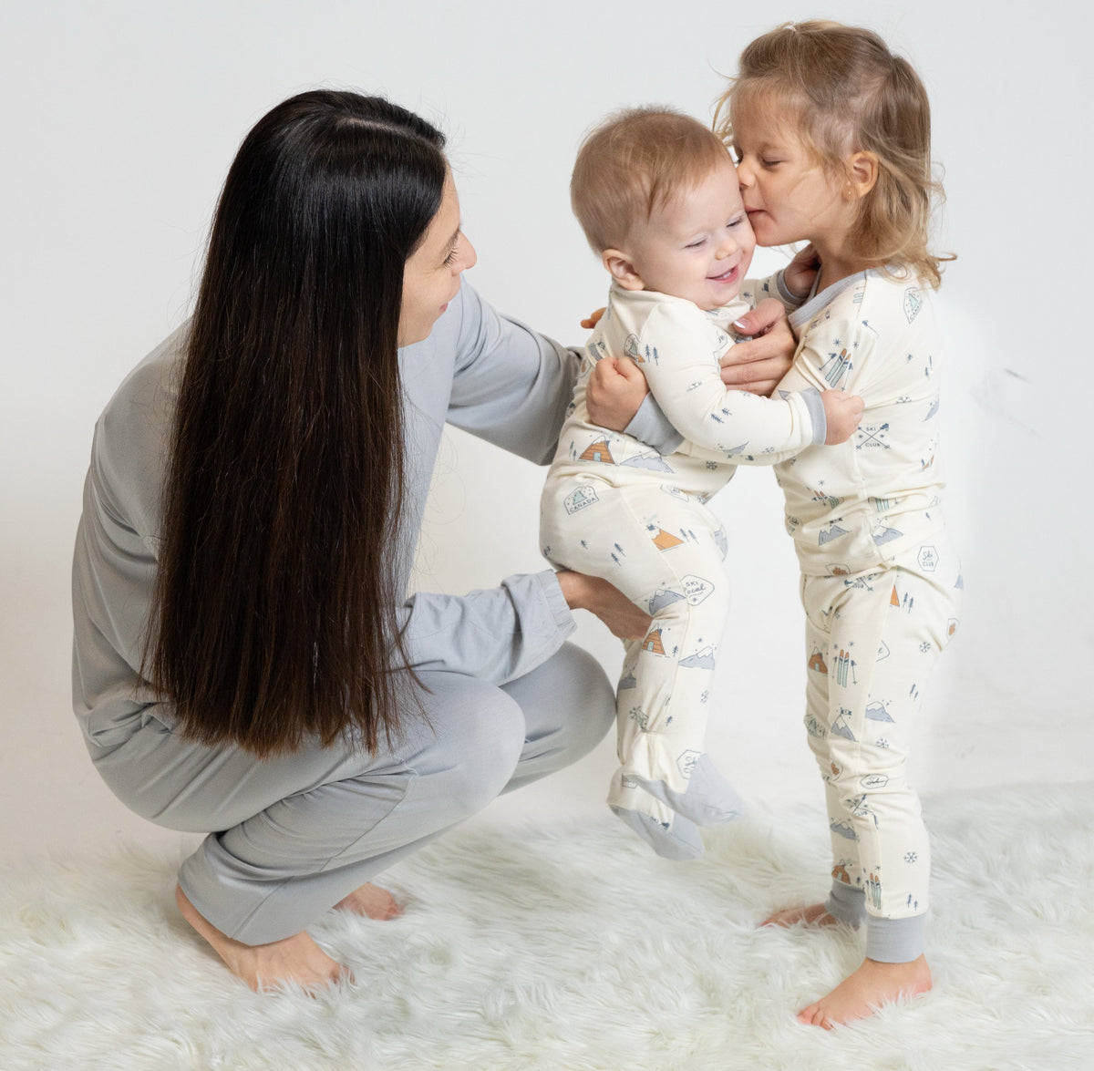 Bamboo Long Sleeve Pajama Set (Ski Club Print)