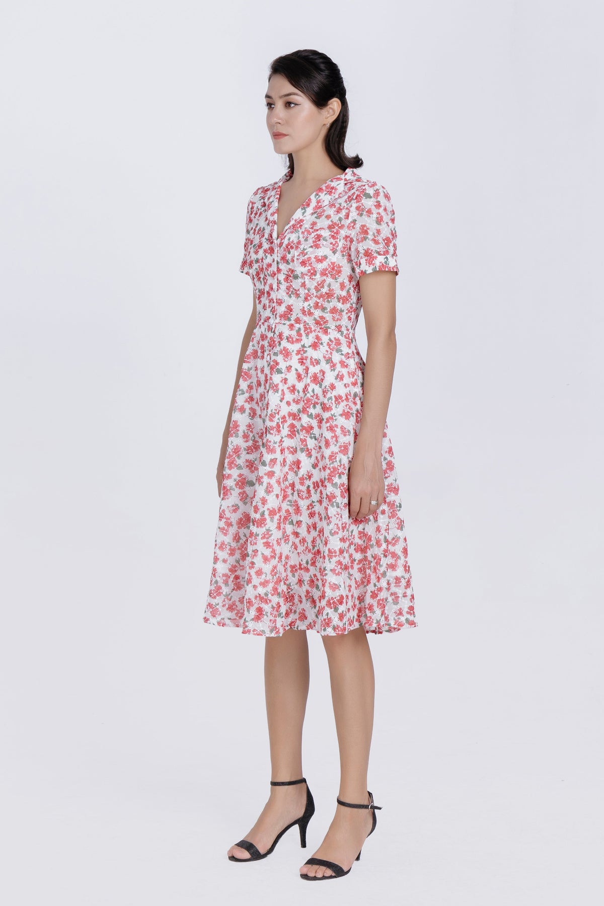 Rosalie Floral Fit-and-Flare Shirt Dress