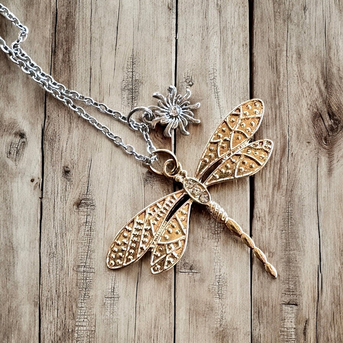 Gold Dragonfly Necklace