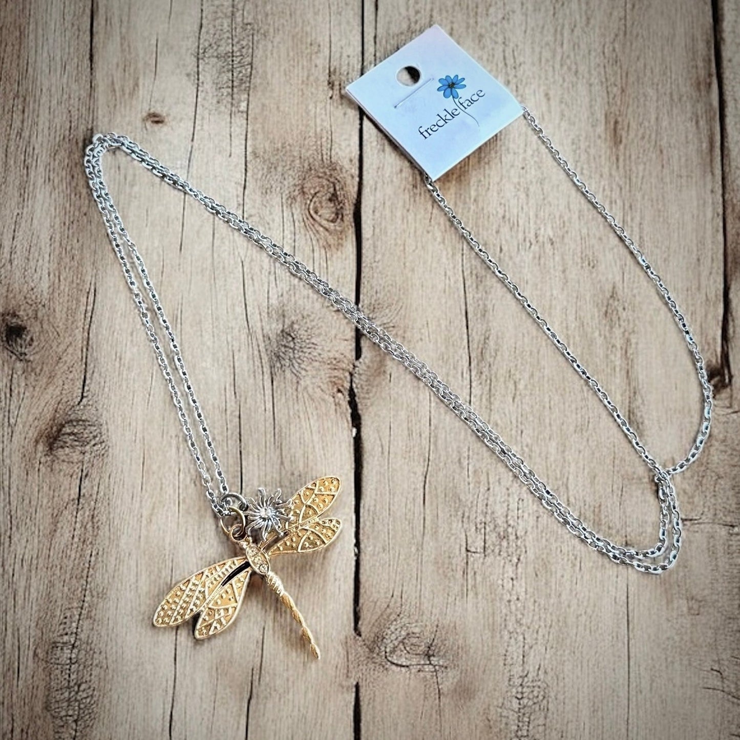 Gold Dragonfly Necklace