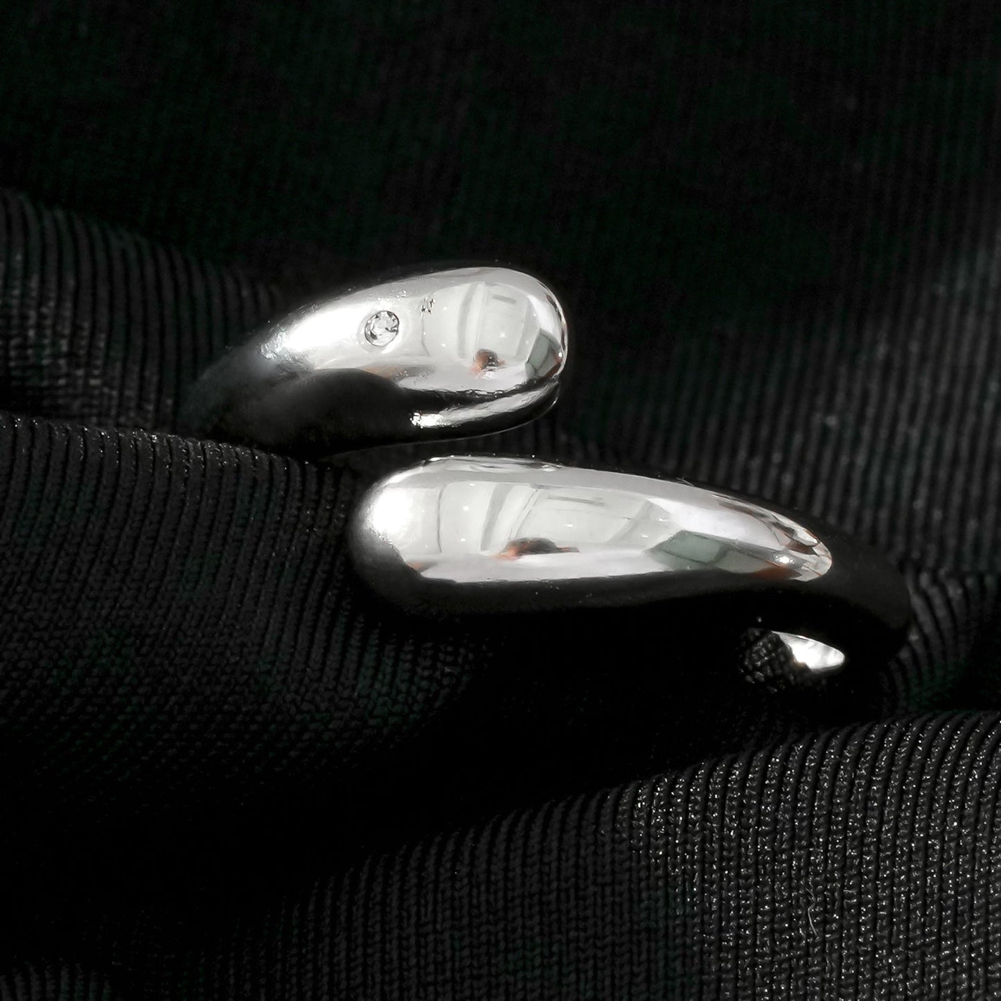 Modern Abstract Ring with Solitaire Zirconia Gemstone