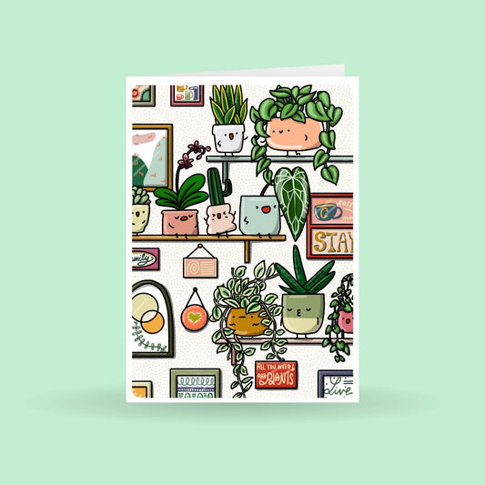 Plant wall shelves card