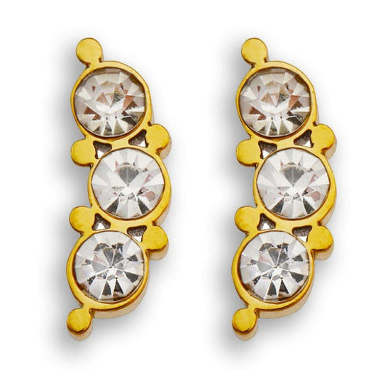 GRACE: Zirconia Trio Stud Earrings