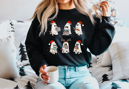 Christmas Bookish Ghosts Crewneck Sweatshirt