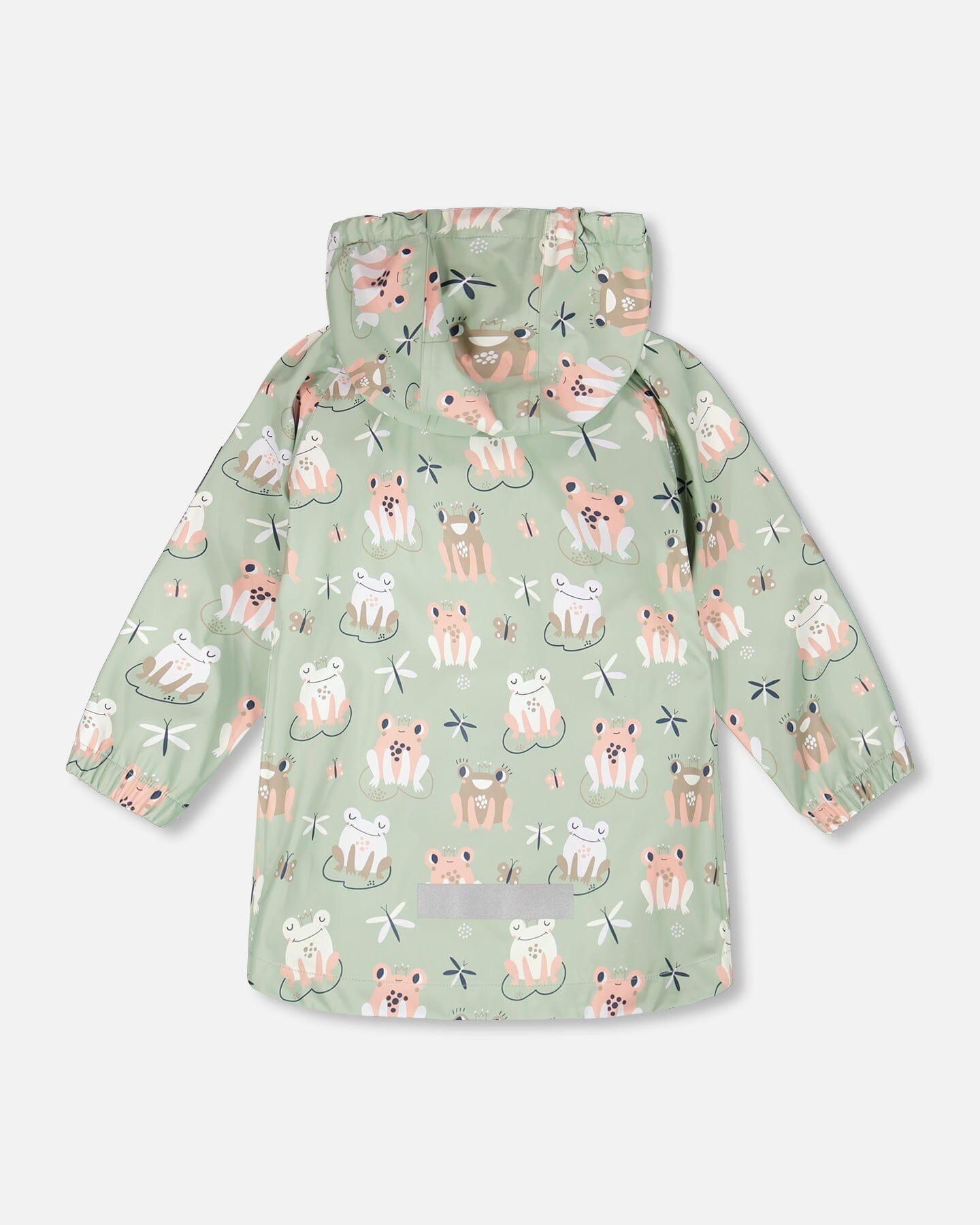 Green raincoat with color-changing frogs