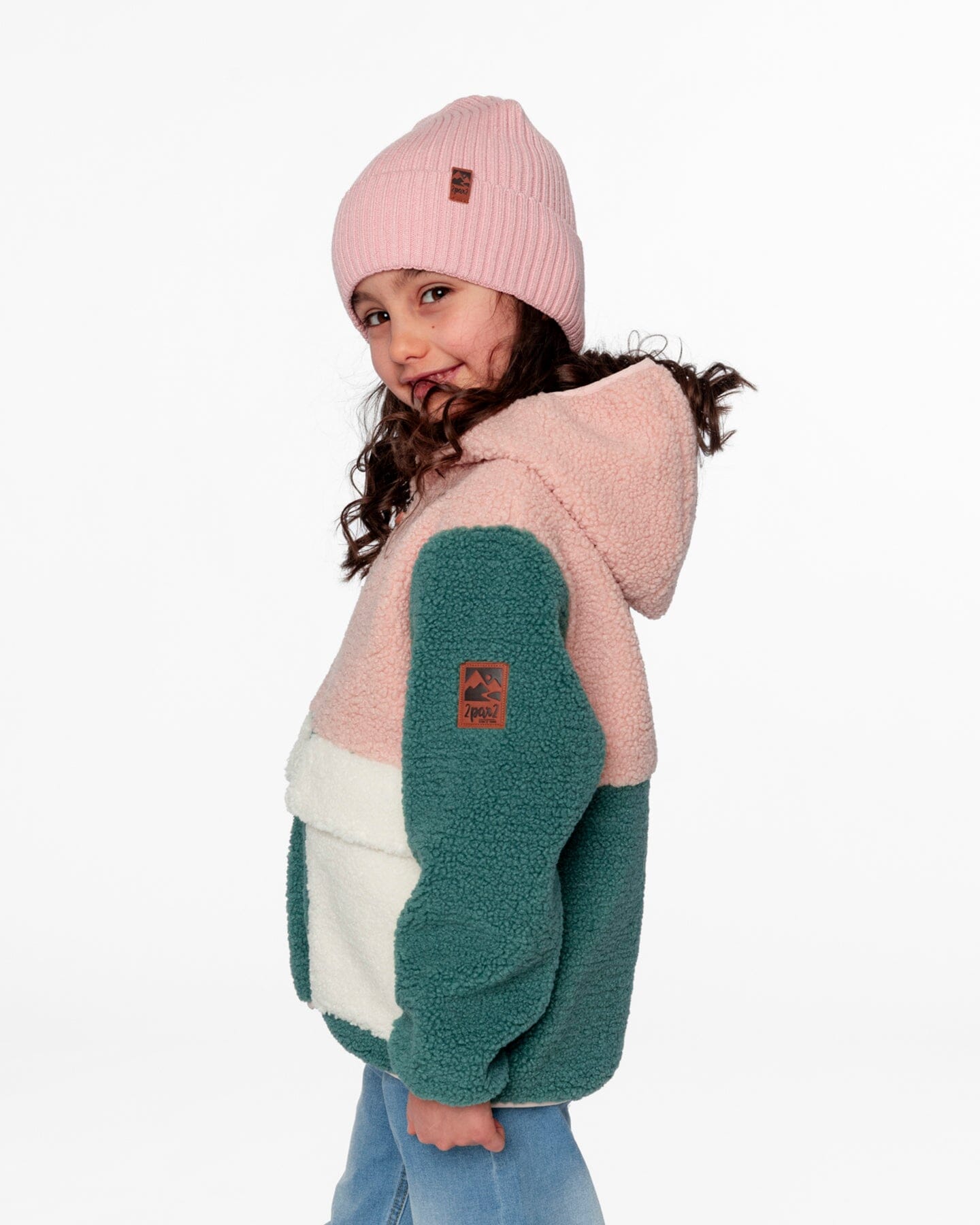 Sherpa Jacket Light Pink Colorblock