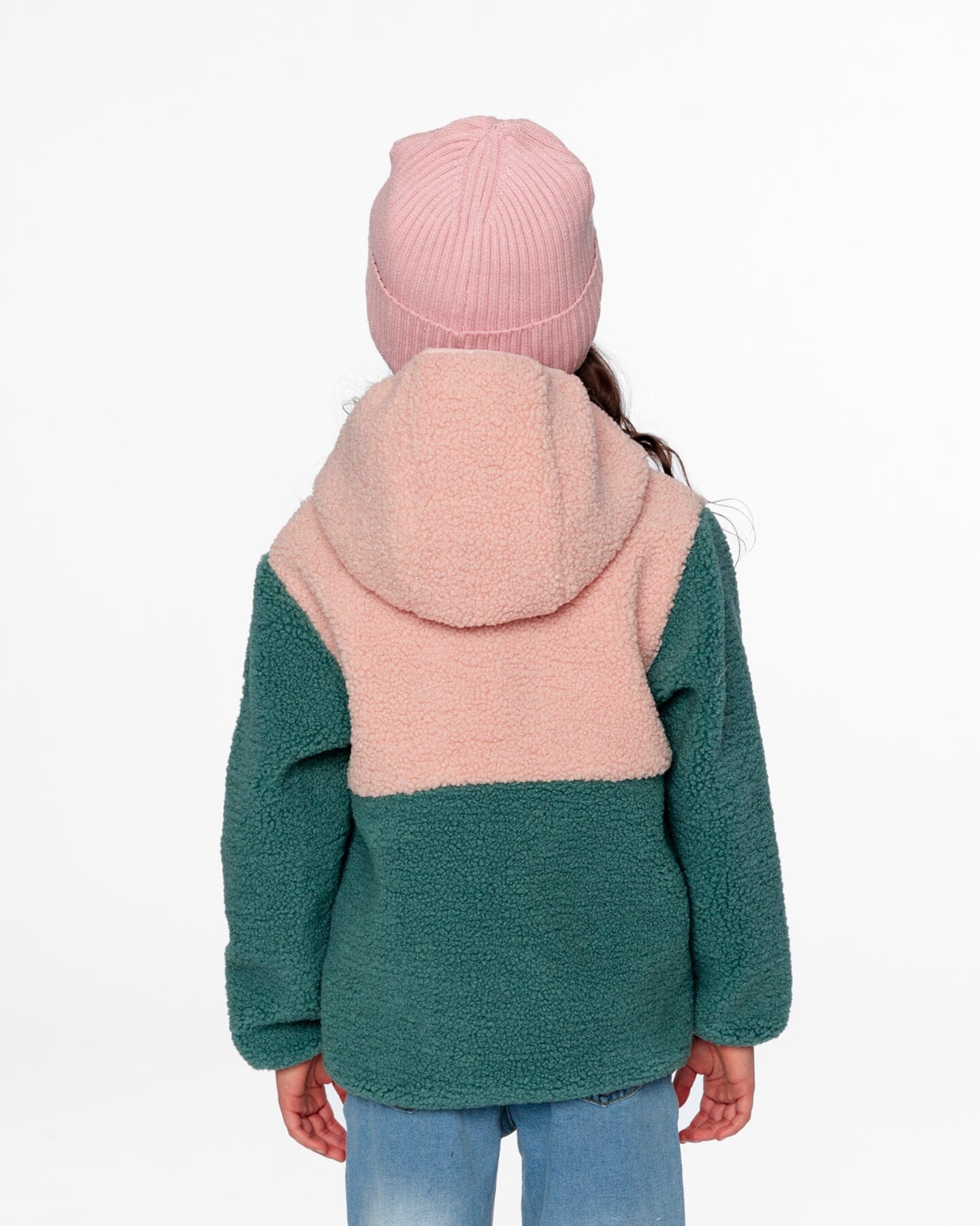 Sherpa Jacket Light Pink Colorblock
