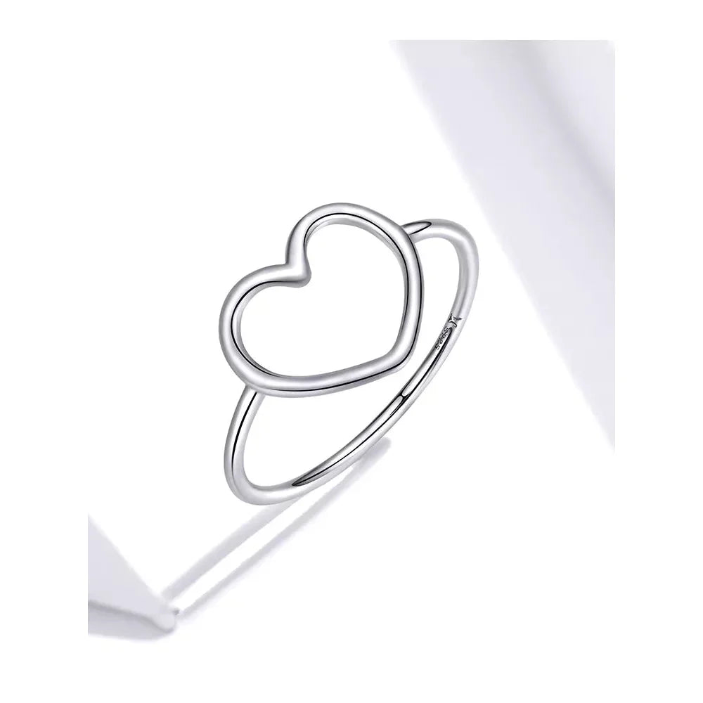 Sterling Silver Minimal Heart Band Ring