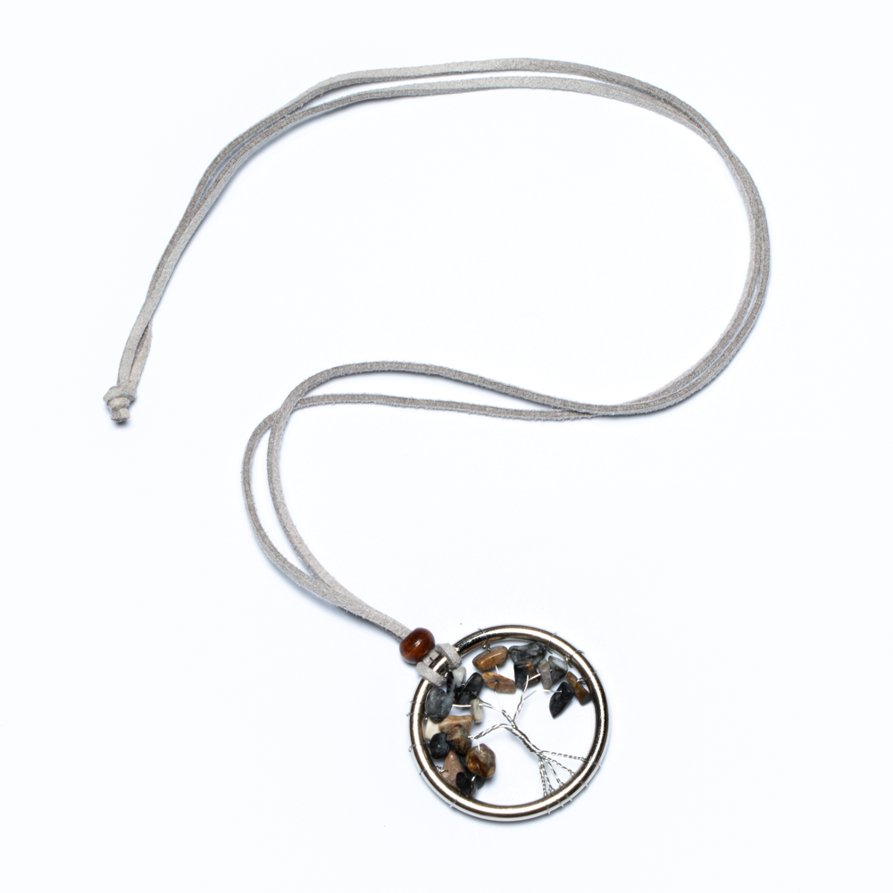Tree Of Life Necklace With Natural Stone