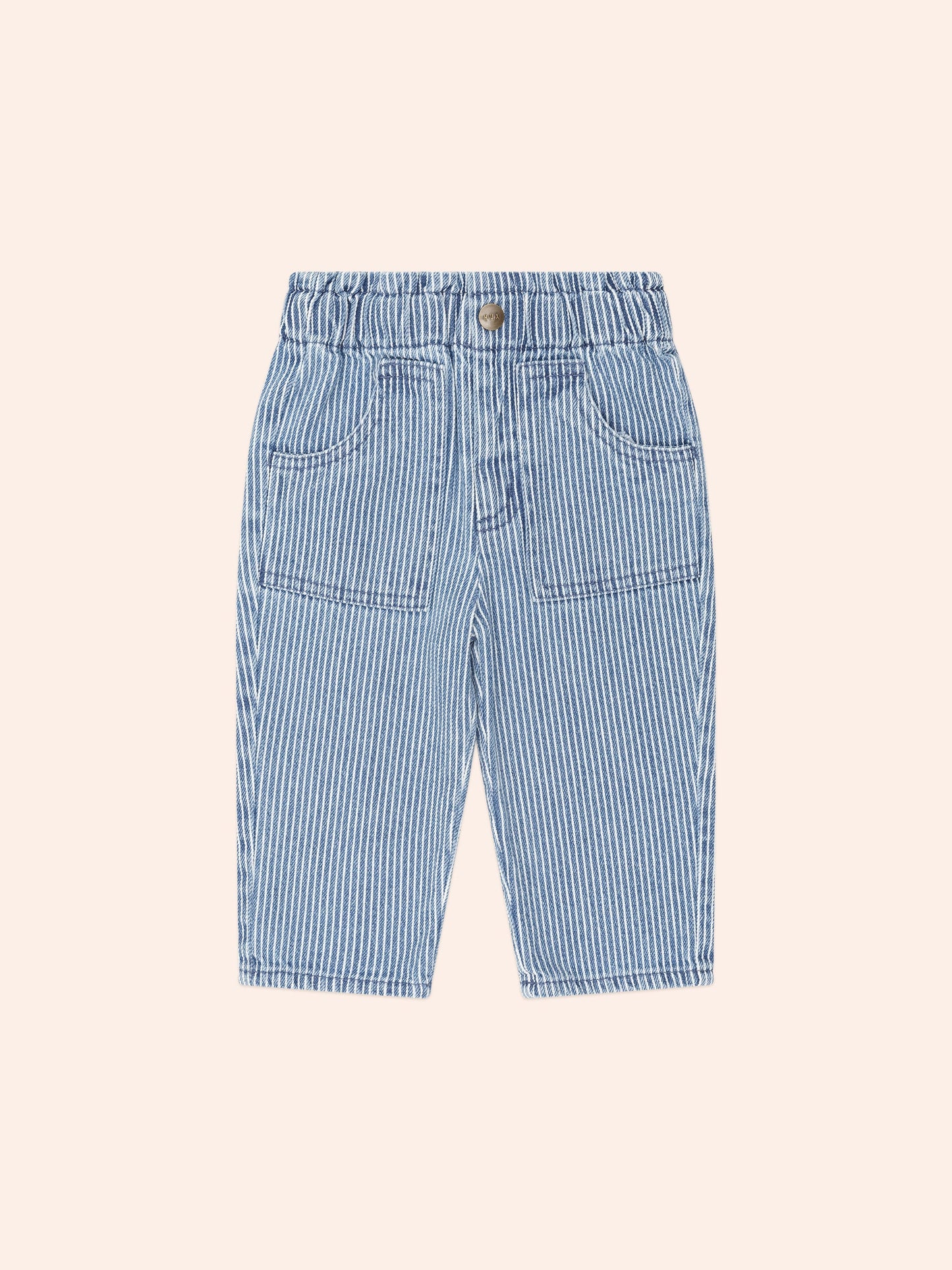 Vintage Bow Paperbag Denim Pants | Blue stripe | Huxbaby