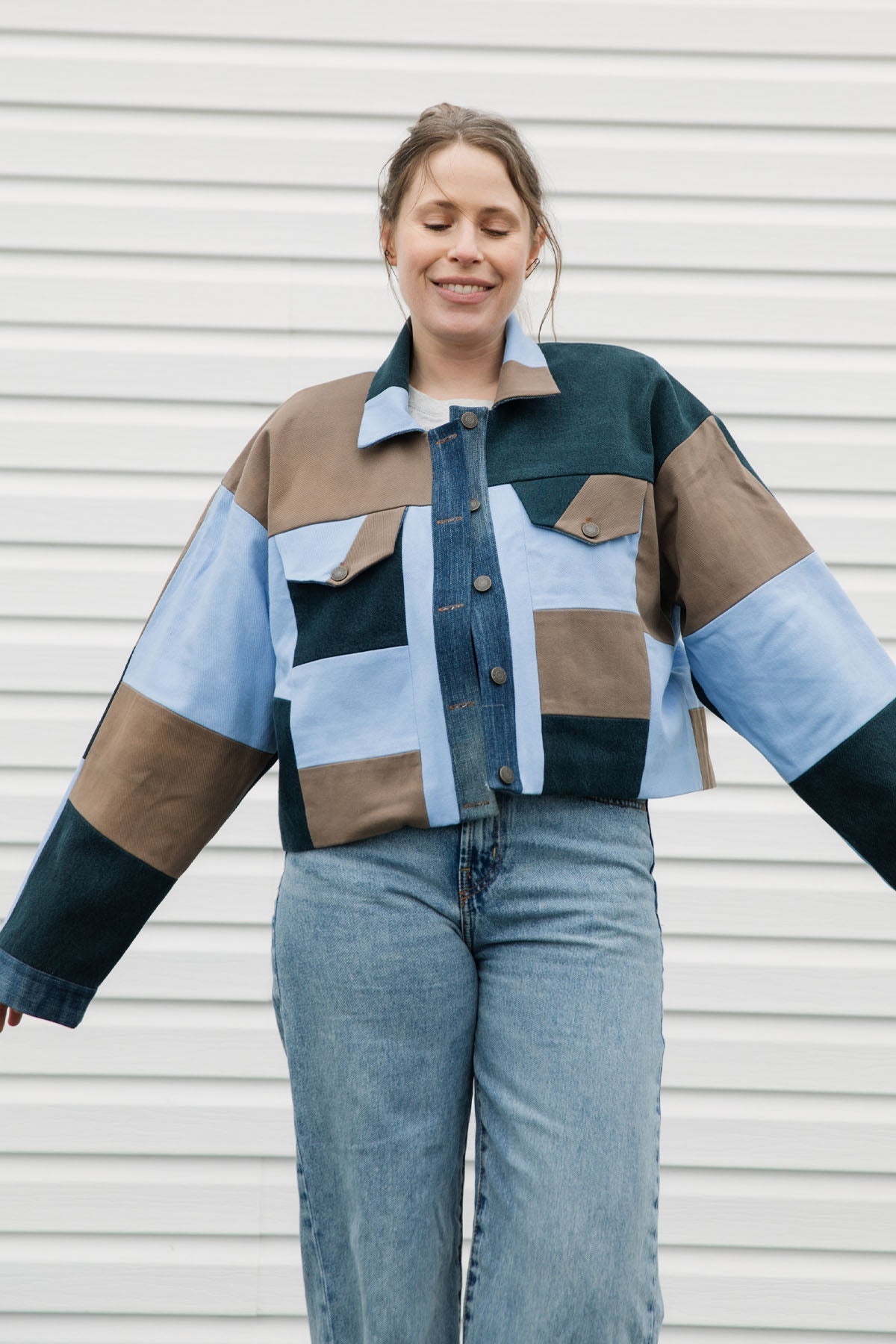 Hunter Jean Jacket | Upcycled Colourful Patchwork Denim {various sizes}