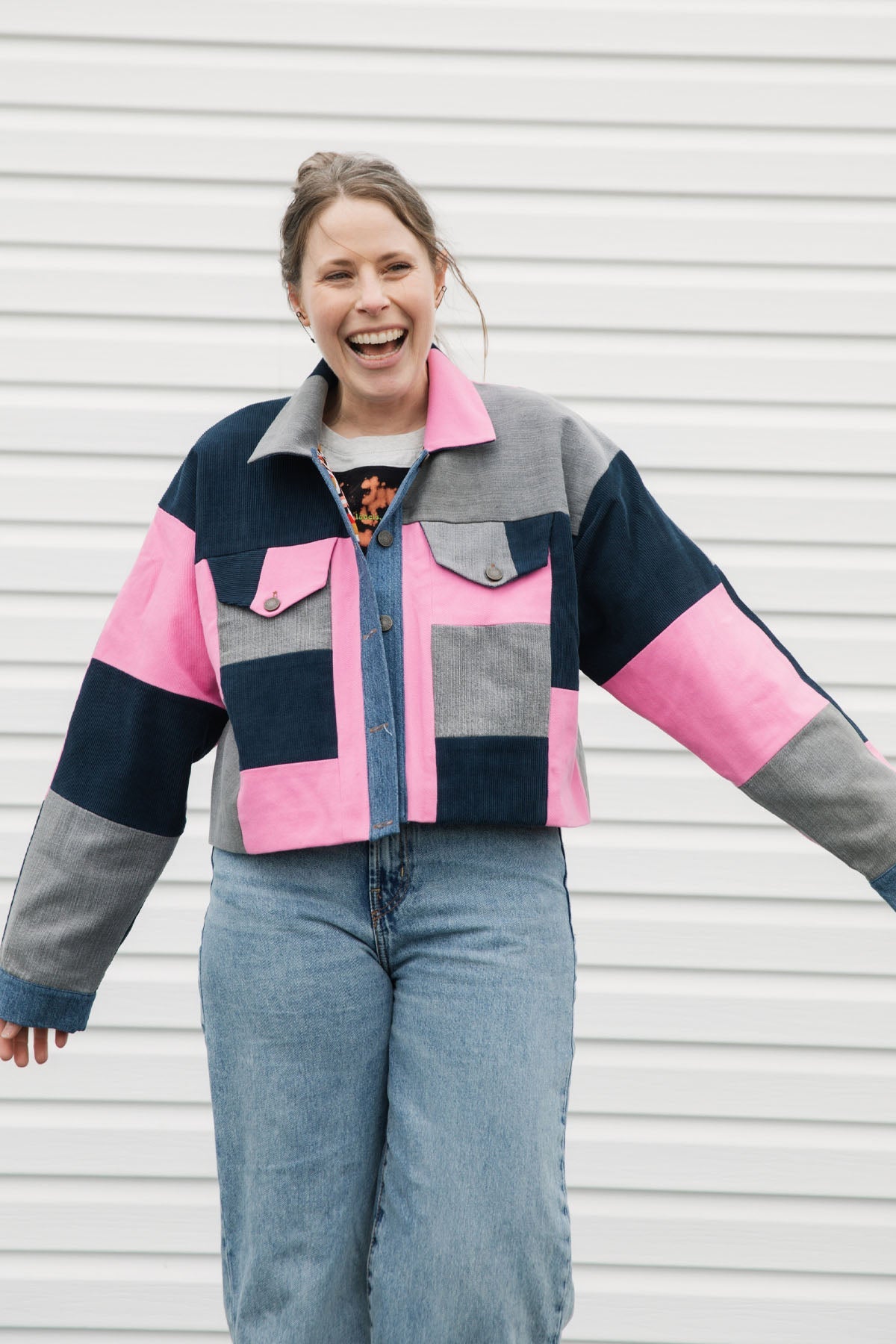 Hunter Jean Jacket | Upcycled Colourful Patchwork Denim {various sizes}