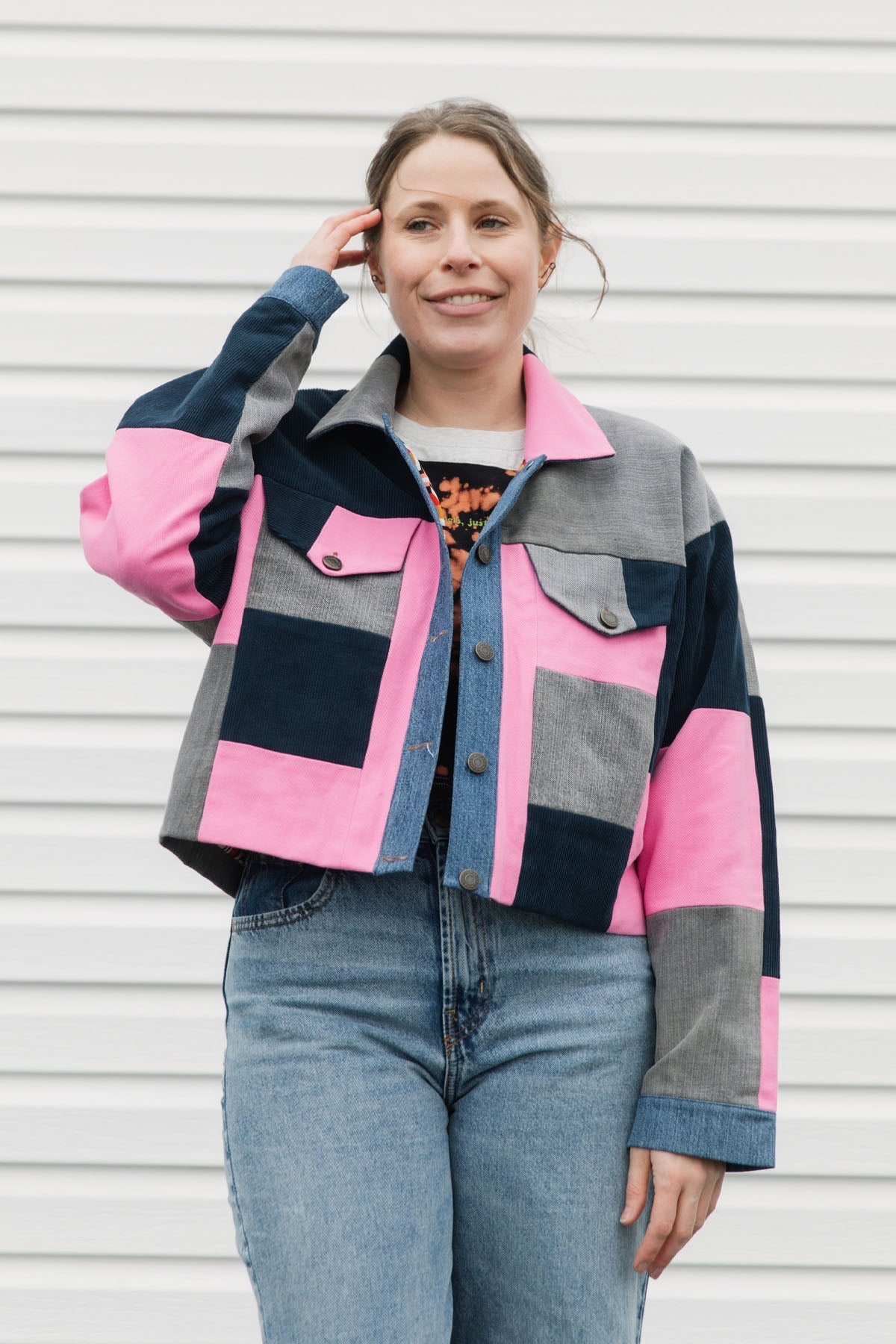 Hunter Jean Jacket | Upcycled Colourful Patchwork Denim {various sizes}