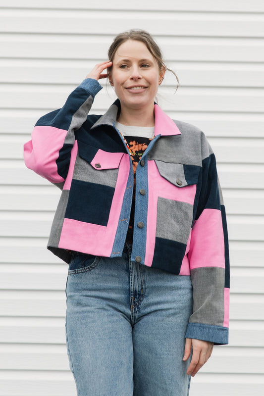 Hunter Jean Jacket | Upcycled Colourful Patchwork Denim {various sizes}