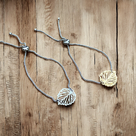Adjustable Bracelet - Simple Leaf