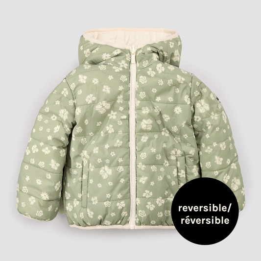 Reversible Jacket | Sage Floral Print on Birch | Miles the Label