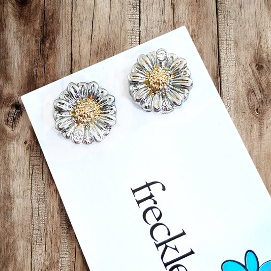 Two Toned Daisy Studs