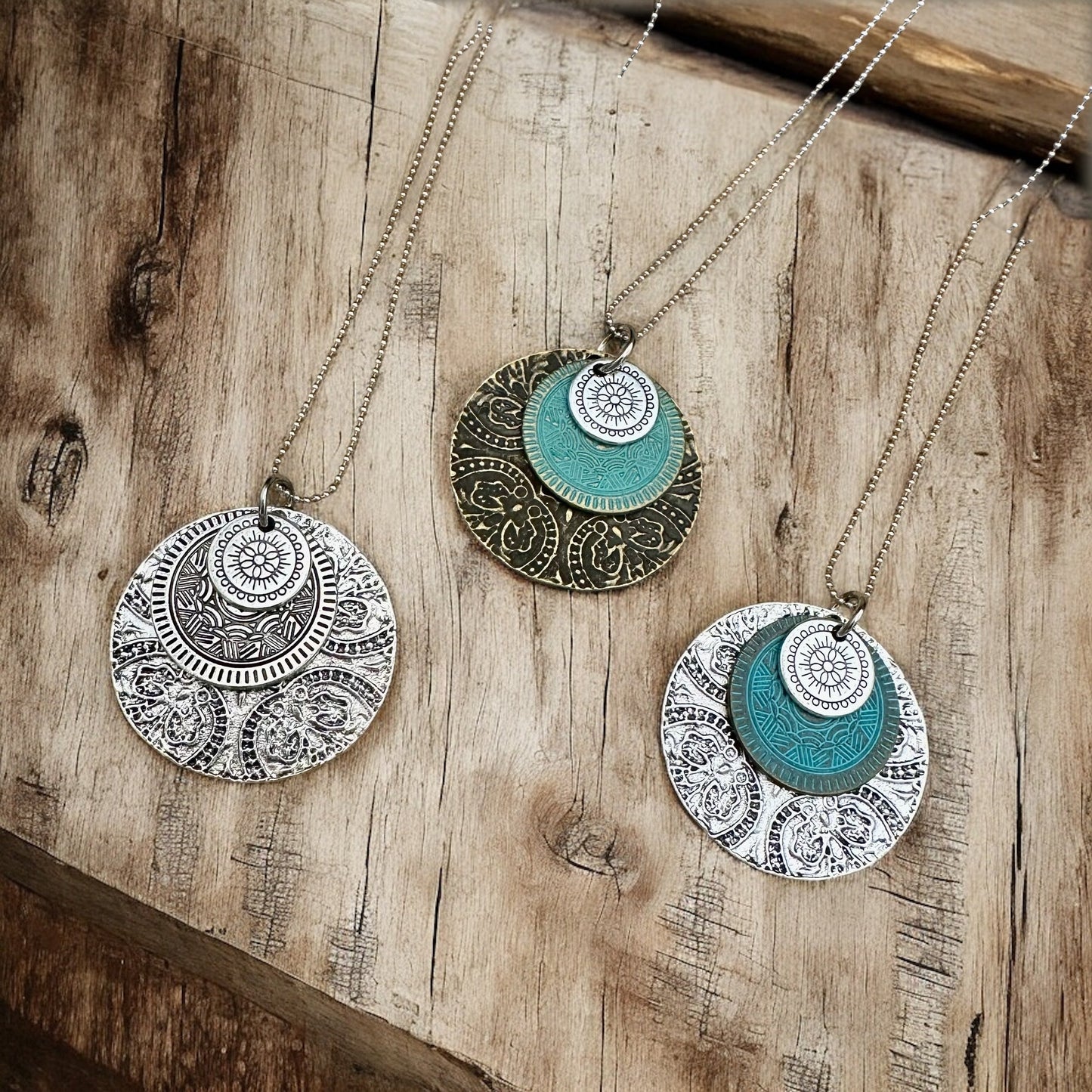 Triple Medallion Pendant Necklace