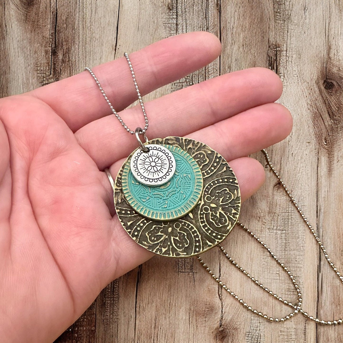 Triple Medallion Pendant Necklace