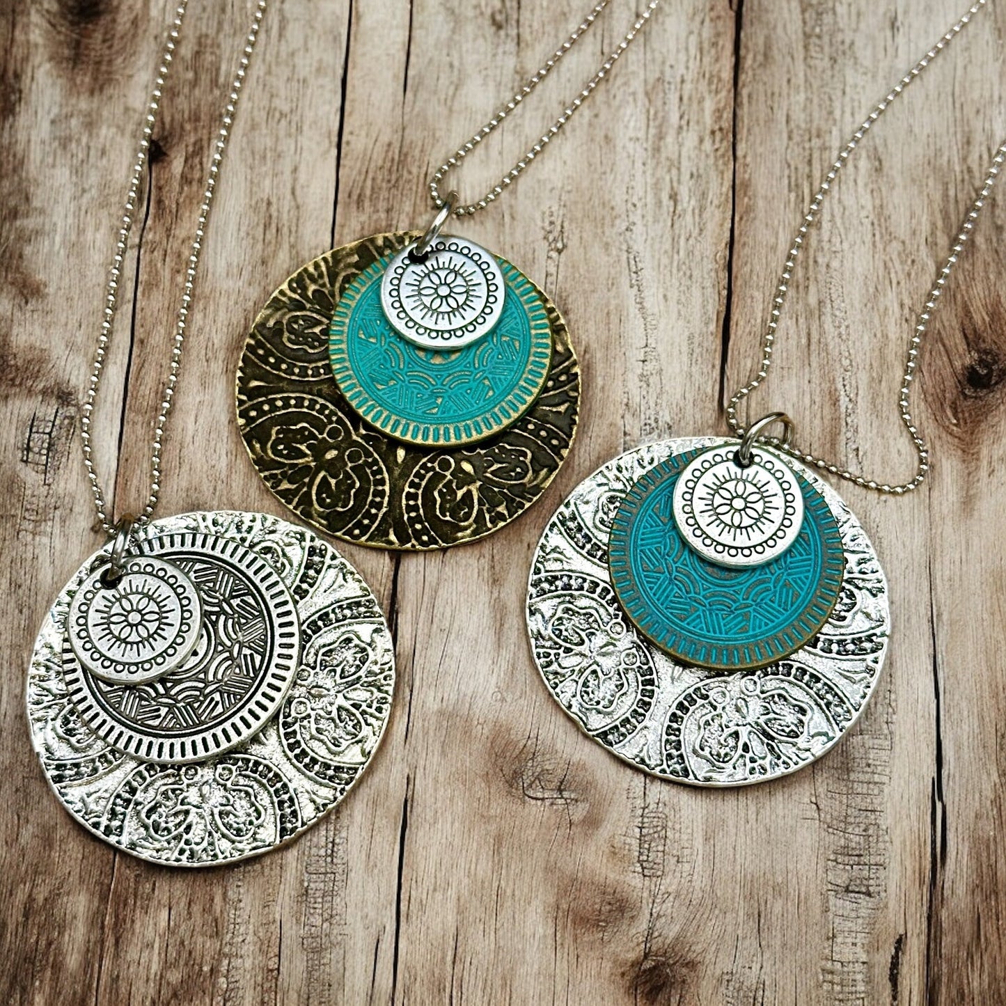 Triple Medallion Pendant Necklace