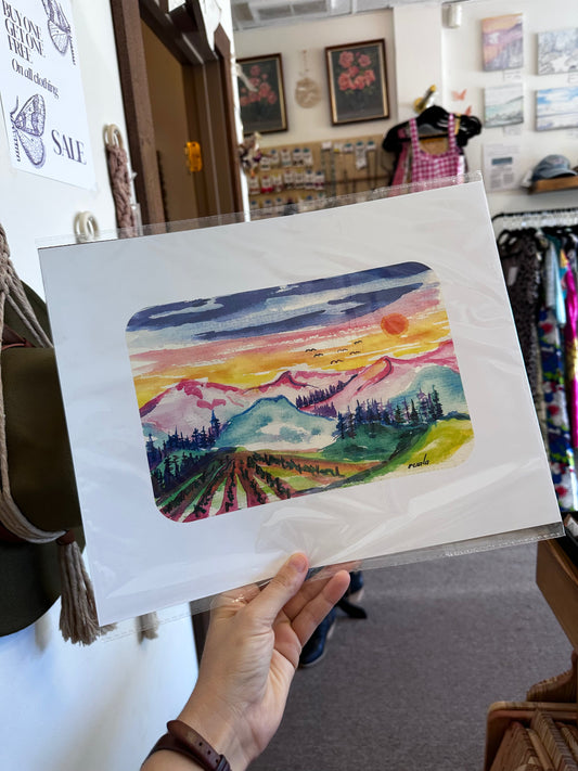 Alpenglow Mountains – Art Print by Ruala