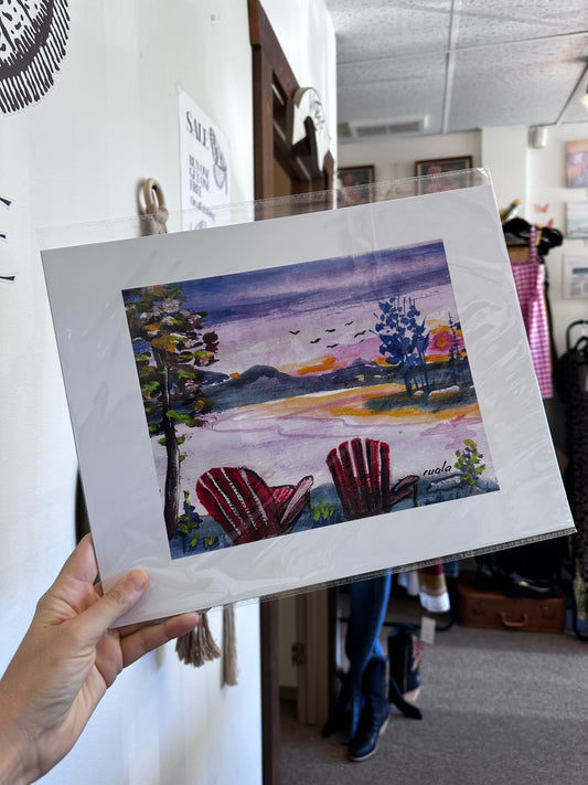 Lakeside Sunset – Art Print by Ruala (Fruitvale, BC)