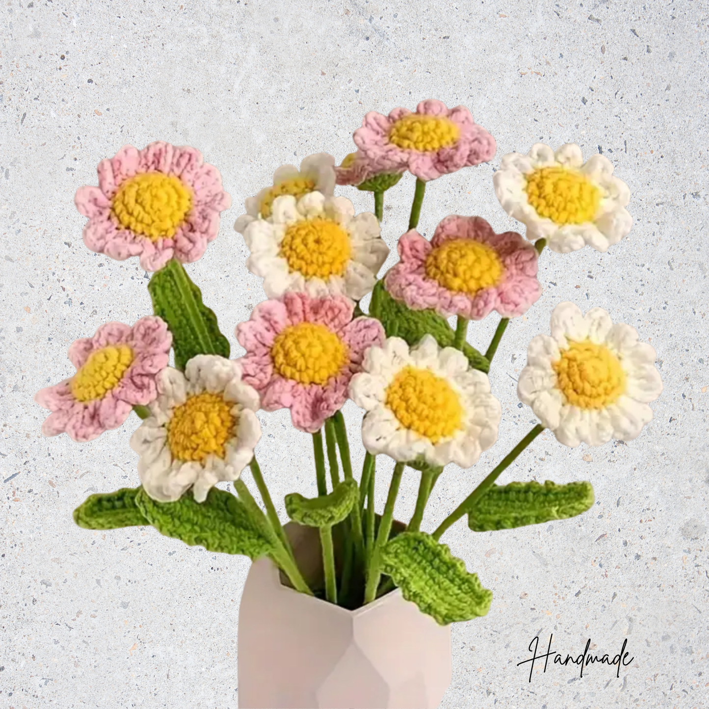 Handmade Artificial Daisy Bouquet Crochet Flowers (1)