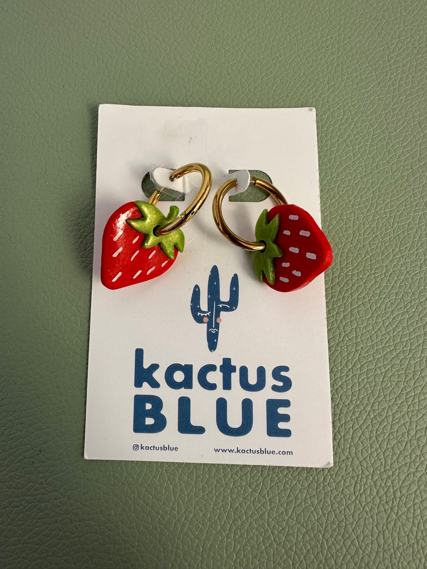 Kactus Blue Lil Strawberry Earrings