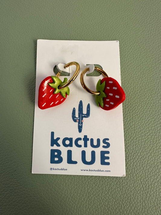 Kactus Blue Lil Strawberry Earrings