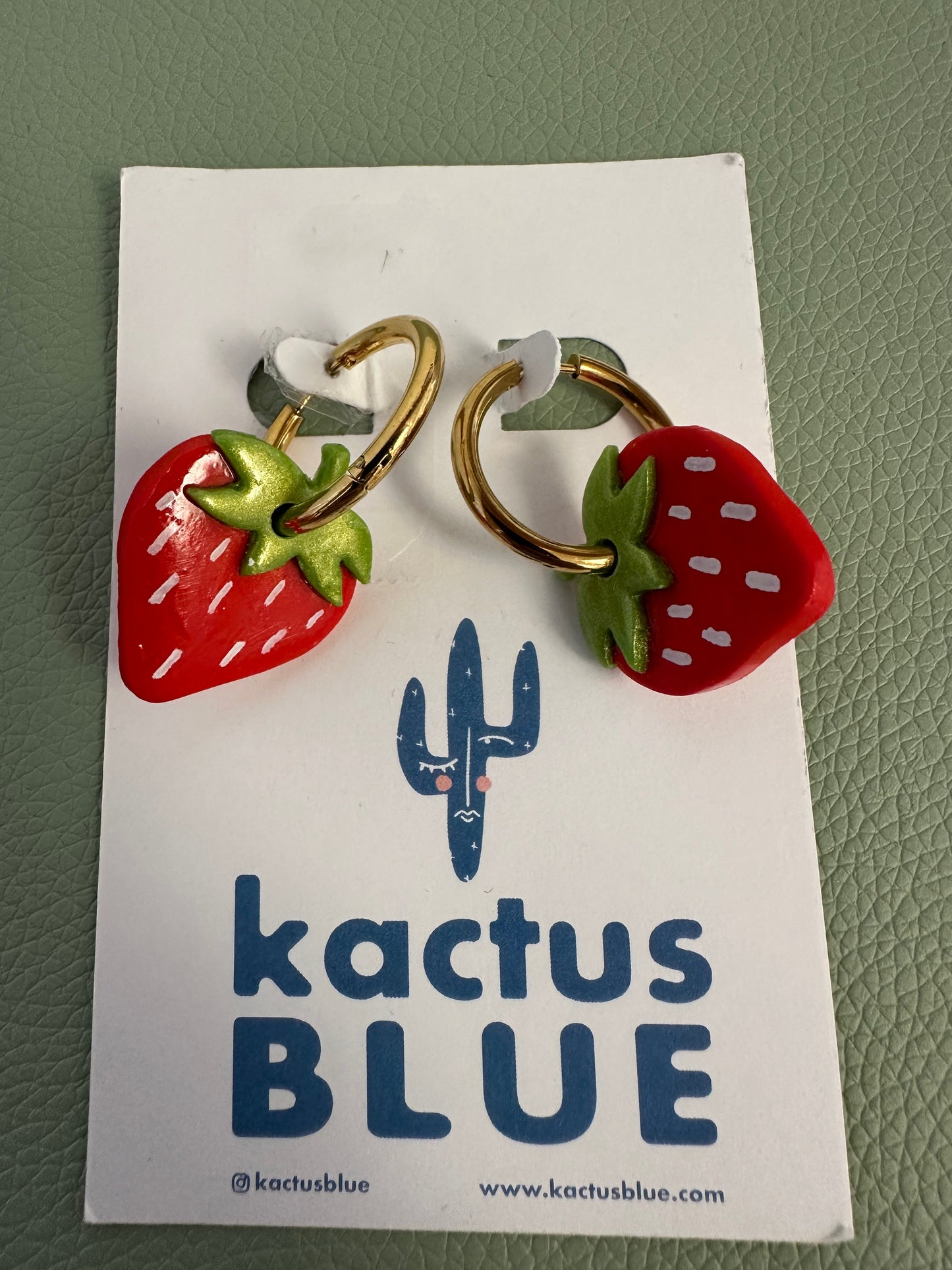 Kactus Blue Lil Strawberry Earrings