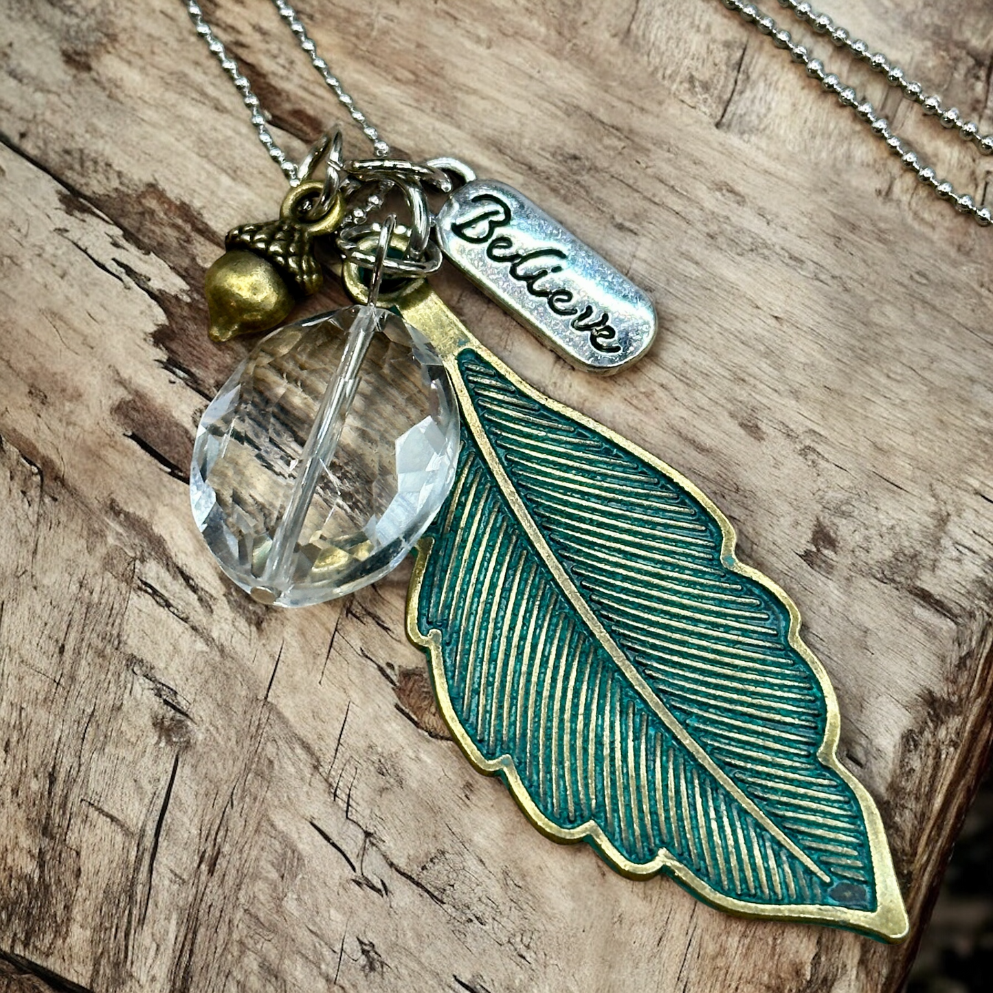 Patina Leaf Necklace