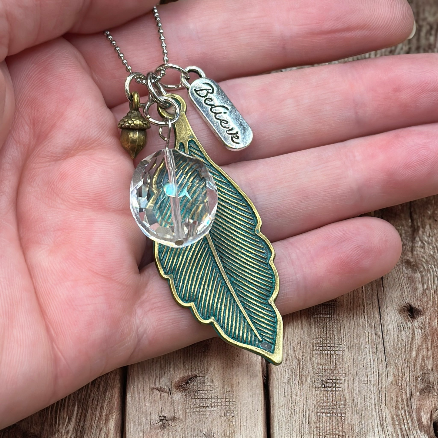 Patina Leaf Necklace