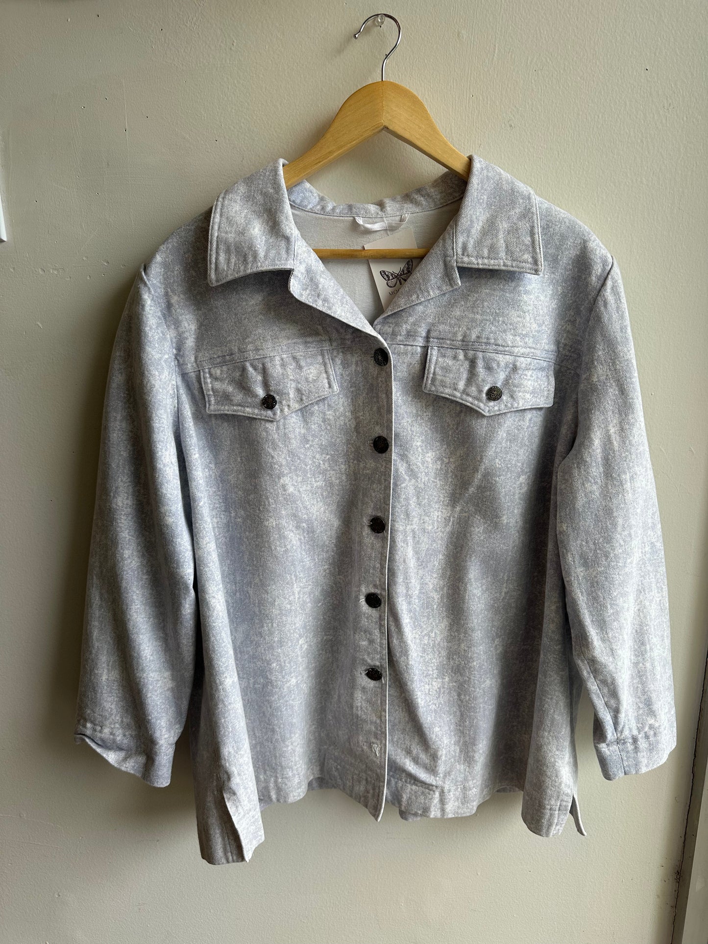 Vintage Faded Denim Shirt Jacket – Size XXL